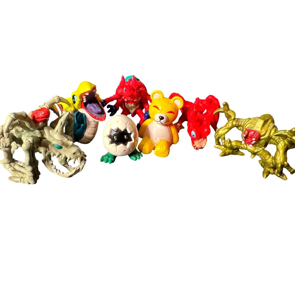 Vintage Digimon Mini Figure Lot 1997 1998 Bandai Monzaemon SkullGreymon 7pc Set